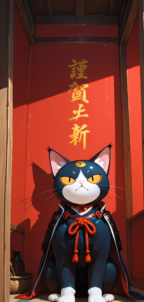 Eine im Anime-Stil gehaltene Illustration einer schwarz-weißen Katze im Frack, die... Blackview A30