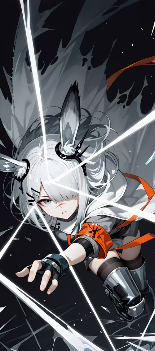 Eine digitale Illustration im Anime-Stil, die FrostNova aus dem Spiel Arknights zeigt:... Infinix Zero 40