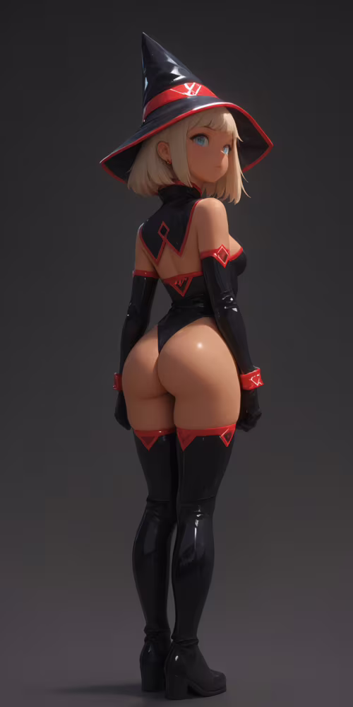 Eine vollständige, digitale Illustration einer jungen Hexe im Anime-Stil mit kurzem,... Elephone U Pro