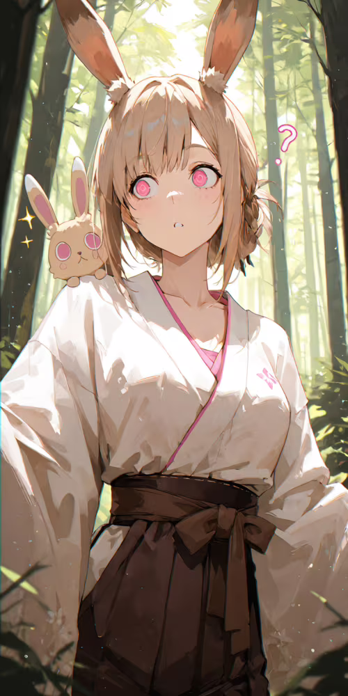 Ein Anime-Mädchen mit hellbraunem Haar und weißen Hasenohren, das ein weißes und... Elephone U Pro