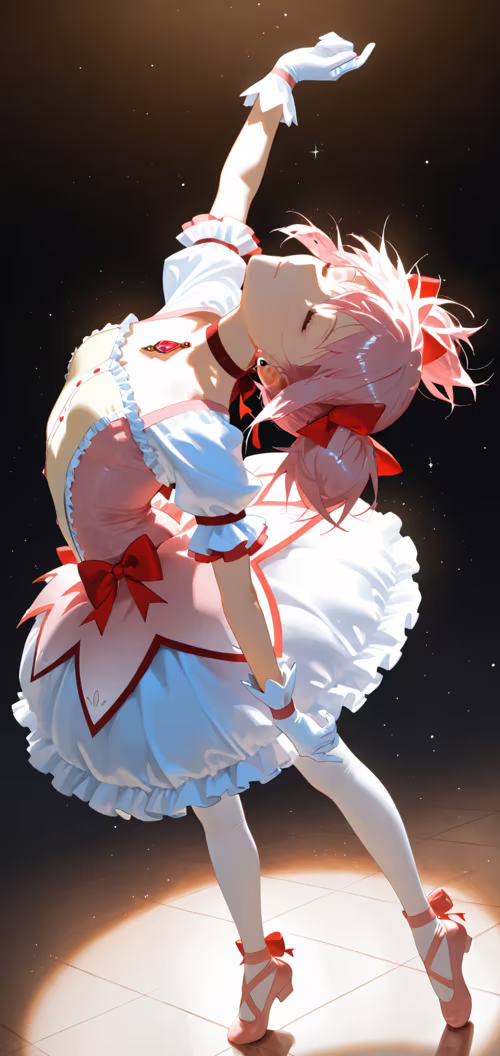 Madoka Kaname aus der Anime-Serie „Puella Magi Madoka Magica“, in einem rosa-weißem... Nokia 2 dot 2