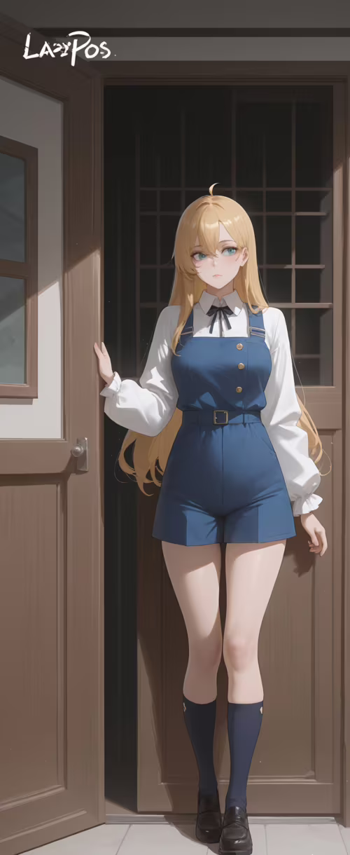 Eine junge Frau im Anime-Stil mit langen, blonden Haaren und einem langen, weißen... Samsung Galaxy Z Flip