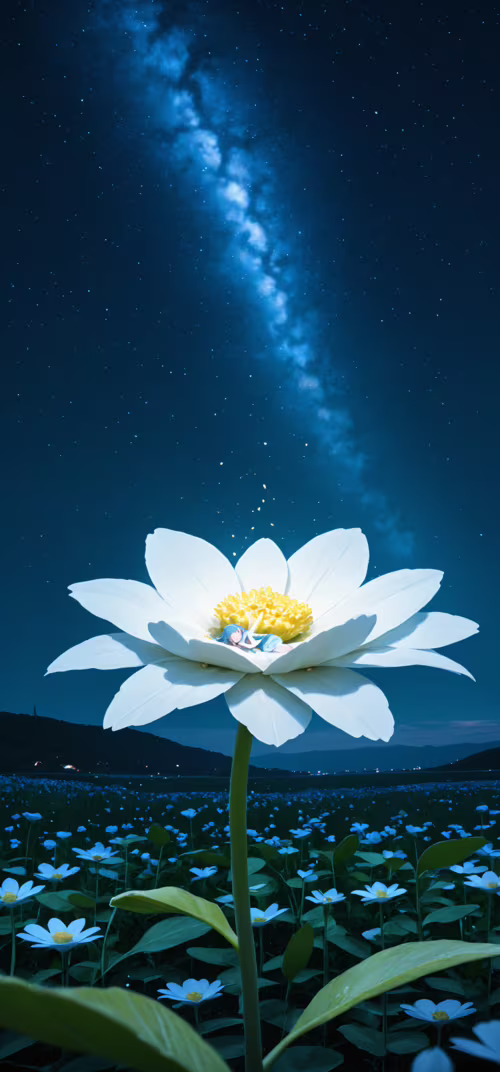 Ein kleines Mädchen mit dunklem Haar schläft tief und fest in der Mitte einer riesigen,... Samsung Galaxy S22 Ultra