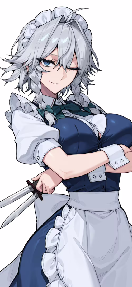 Sakuya Izayoi aus der Touhou-Reihe, ein Dienstmädchen mit silbernem, geflochtenem... Apple iPhone X