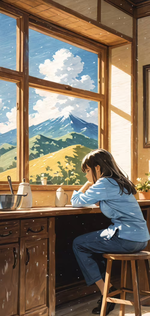 Eine im Anime-Stil gehaltene Illustration einer jungen Frau mit kurzen, dunklen Haaren,... Honor 8C