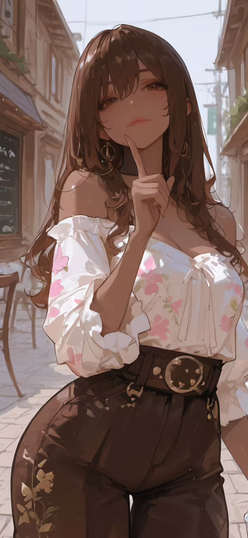 Eine im Anime-Stil gehaltene Illustration einer jungen Frau mit langen, braunen Haaren... Apple iPhone 11