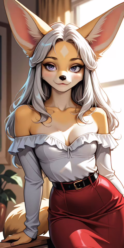 Eine im Anime-Stil gehaltene Illustration einer weiblichen Fennek-Fuchs-Figur mit... Blackview A20
