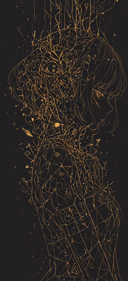 Ein modernes, abstraktes Kunstwerk, das Rei Ayanami aus „Neon Genesis Evangelion“... Honor Magic6 Pro