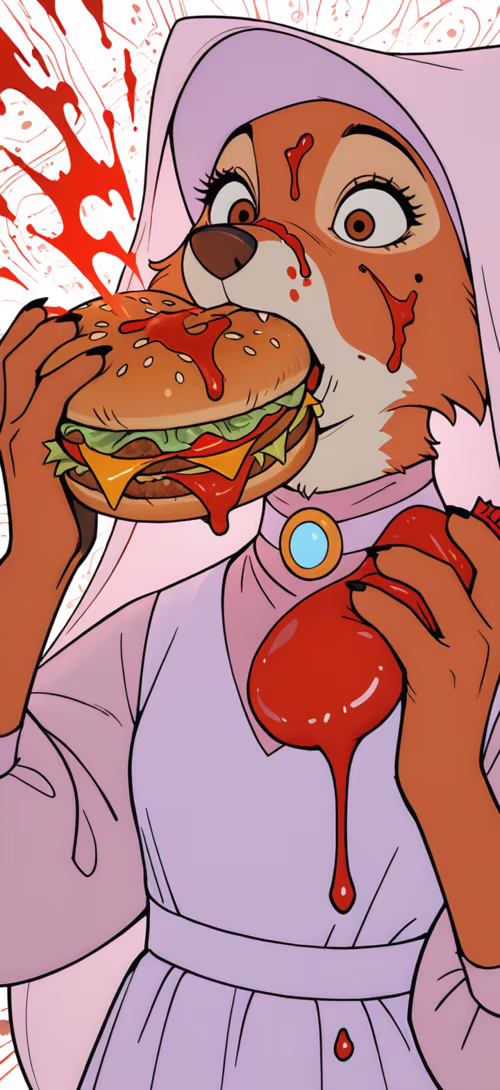 Eine Illustration von Maid Marian, dem Fuchs aus Disneys Robin Hood, die schockiert... Motorola G7 Power