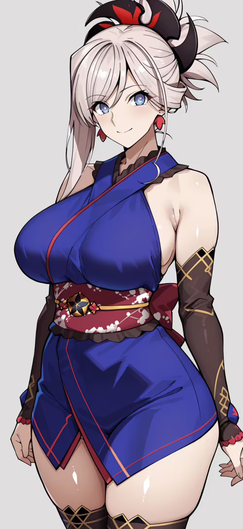 Eine im Anime-Stil gehaltene Illustration von Miyamoto Musashi aus Fate/Grand Order,... Apple iPhone 16 Plus