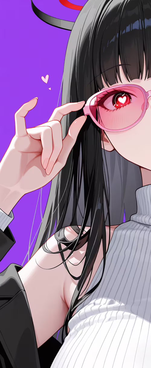 Ein Anime-Mädchen mit langem, schwarzem Haar, das als Rio Tsukatsuki aus Blue Archive... Samsung Galaxy Z Flip