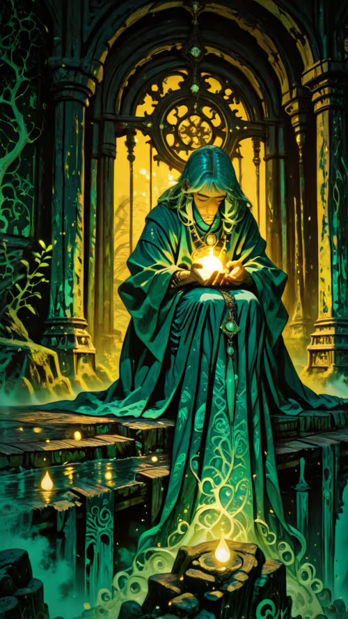 Eine vollständige, digitale Illustration eines weisen, alten Gelehrten mit weißem... Apple iPhone 5c