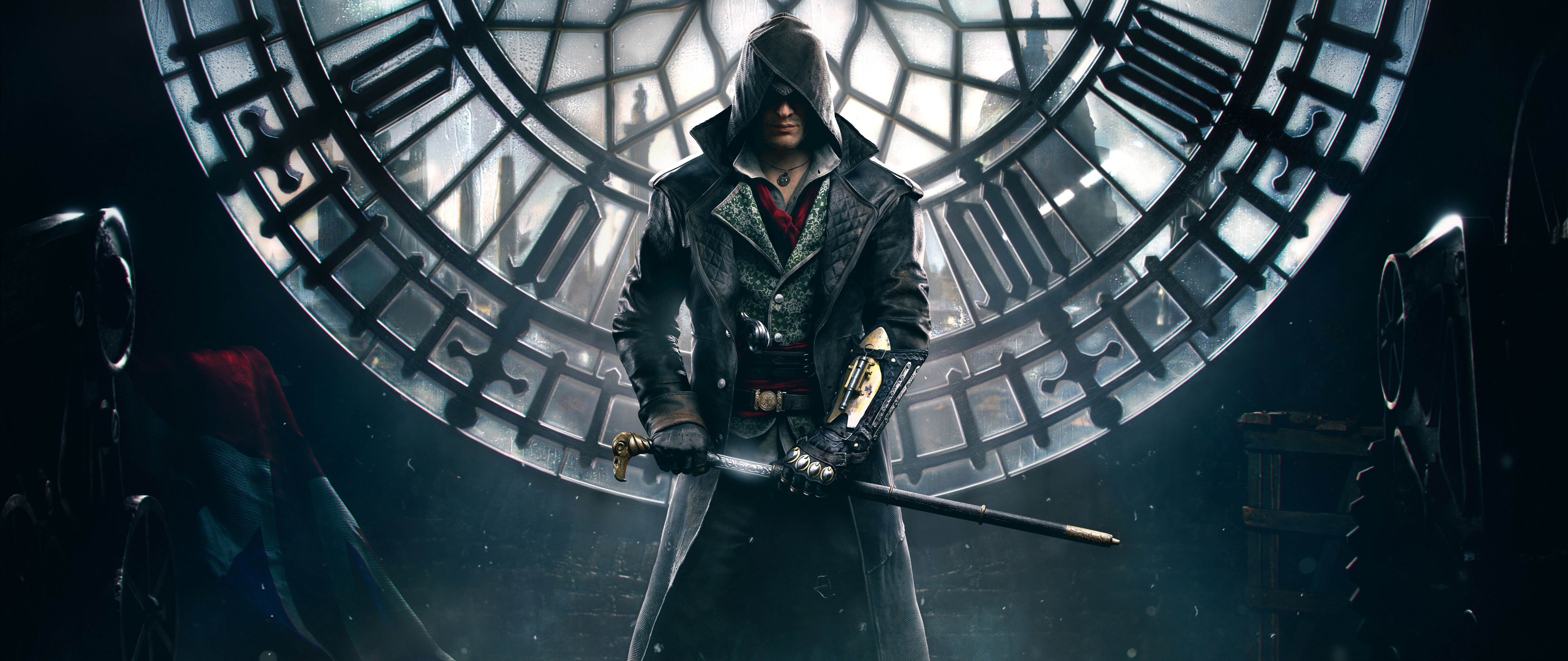 Ein detailliertes Porträt von Jacob Frye aus dem Videospiel Assassin’s Creed Syndicate.