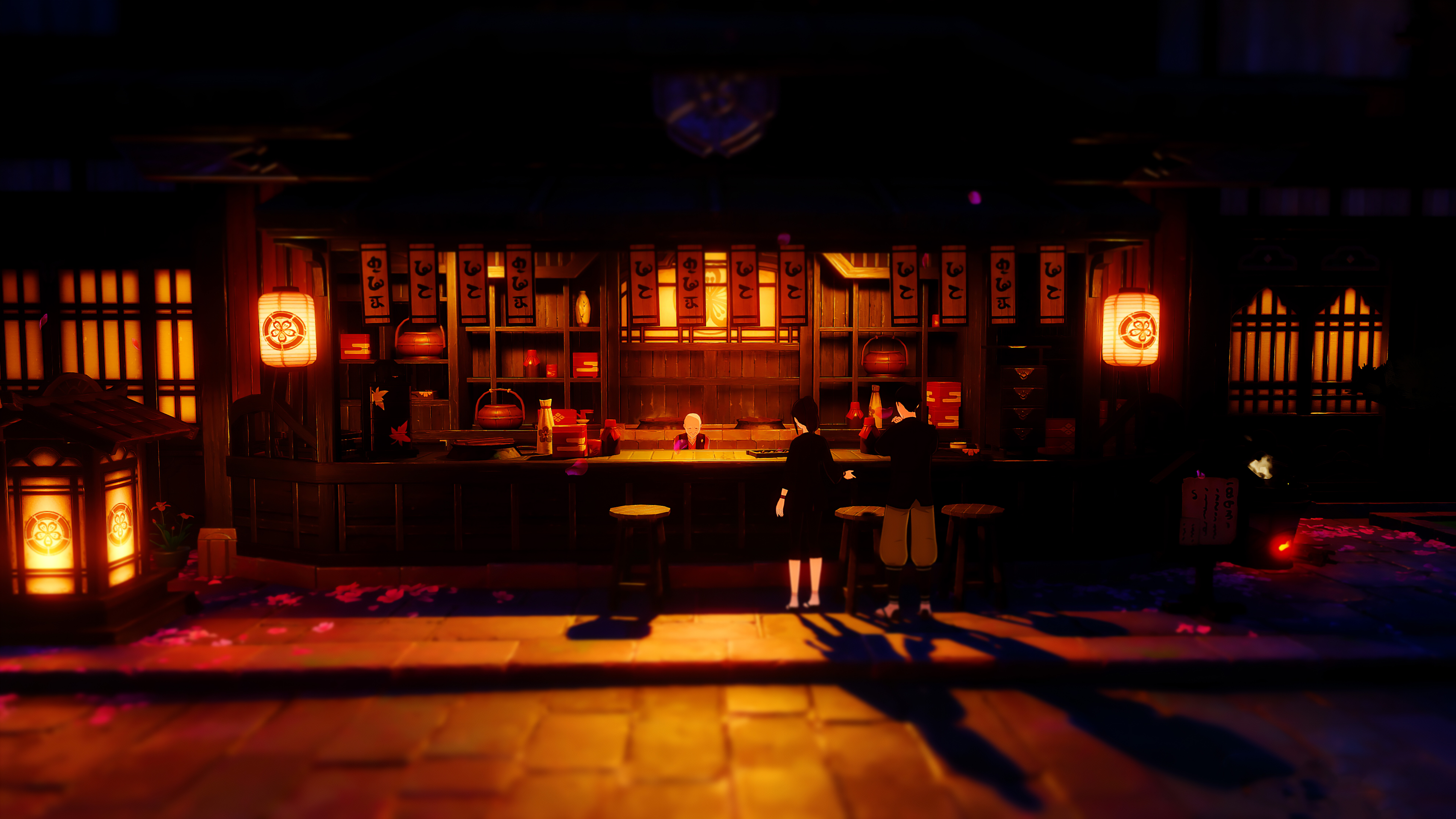 Eine detaillierte digitale Illustration einer Anime-Figur, die von magischen, elementaren Effekten umgeben ist, inspiriert vom Spiel Genshin Impact.