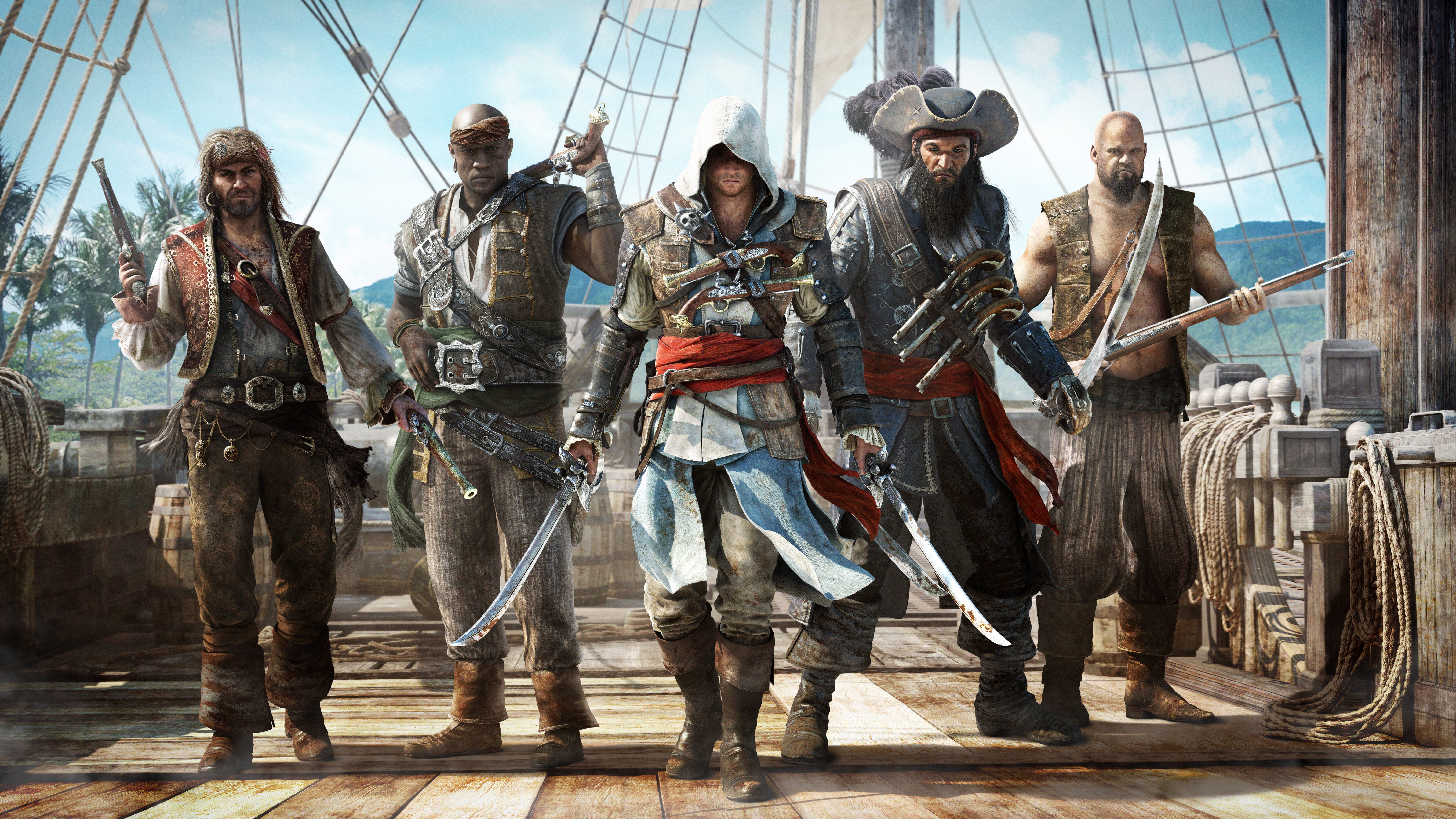 Ein sehr detailliertes Porträt von Edward Kenway aus Assassin’s Creed IV: Black Flag.