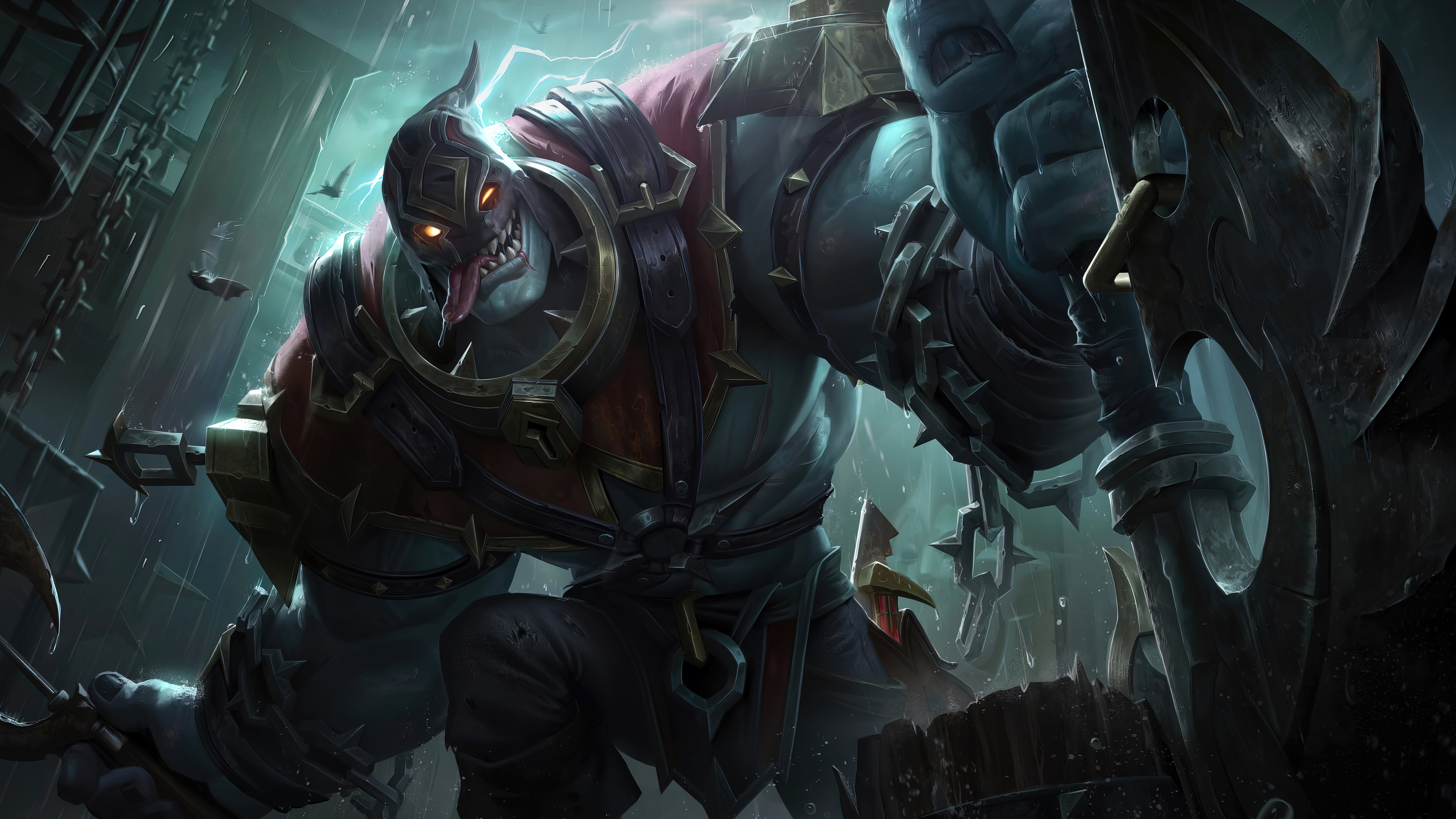Ein bedrohlicher und riesiger Dr. Mundo, das mutierte Wesen aus League of Legends.