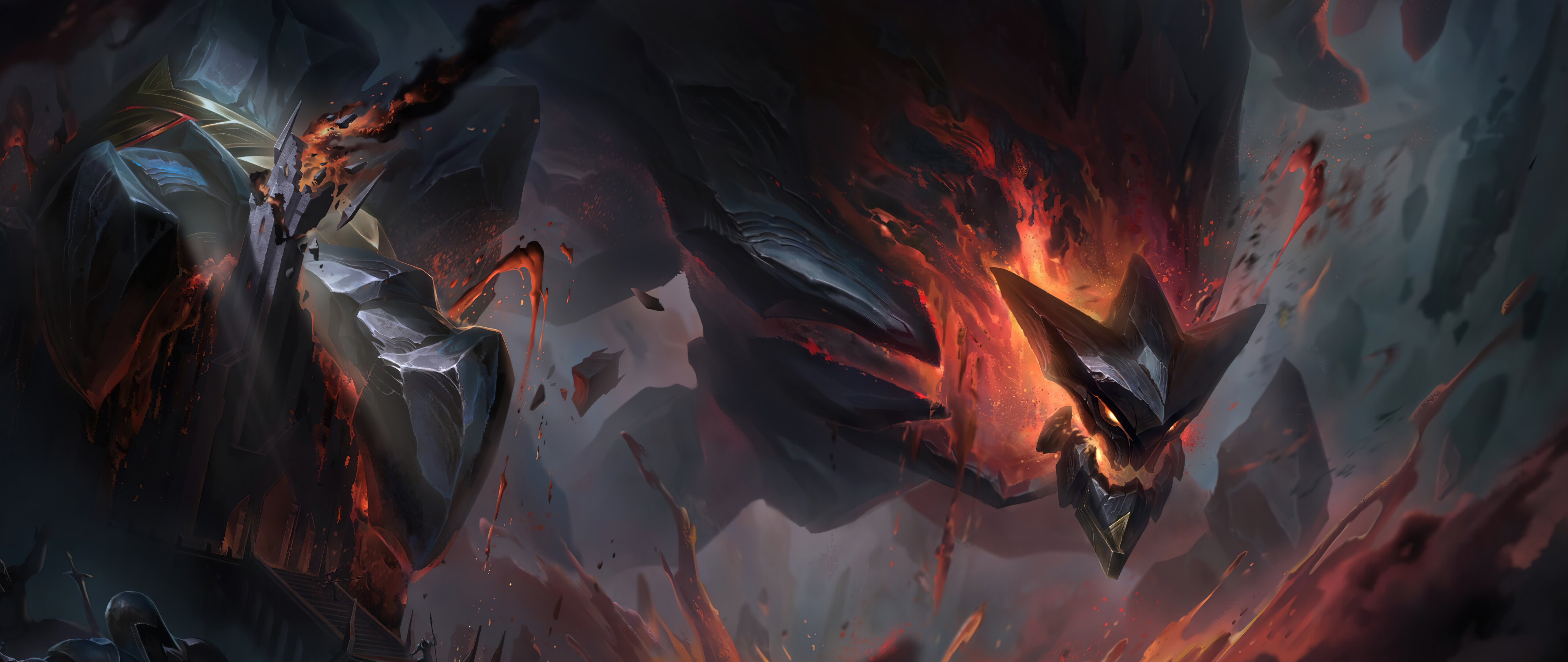 Malphite, der Erdgolem aus League of Legends, steht da wie ein riesiges Felswesen.