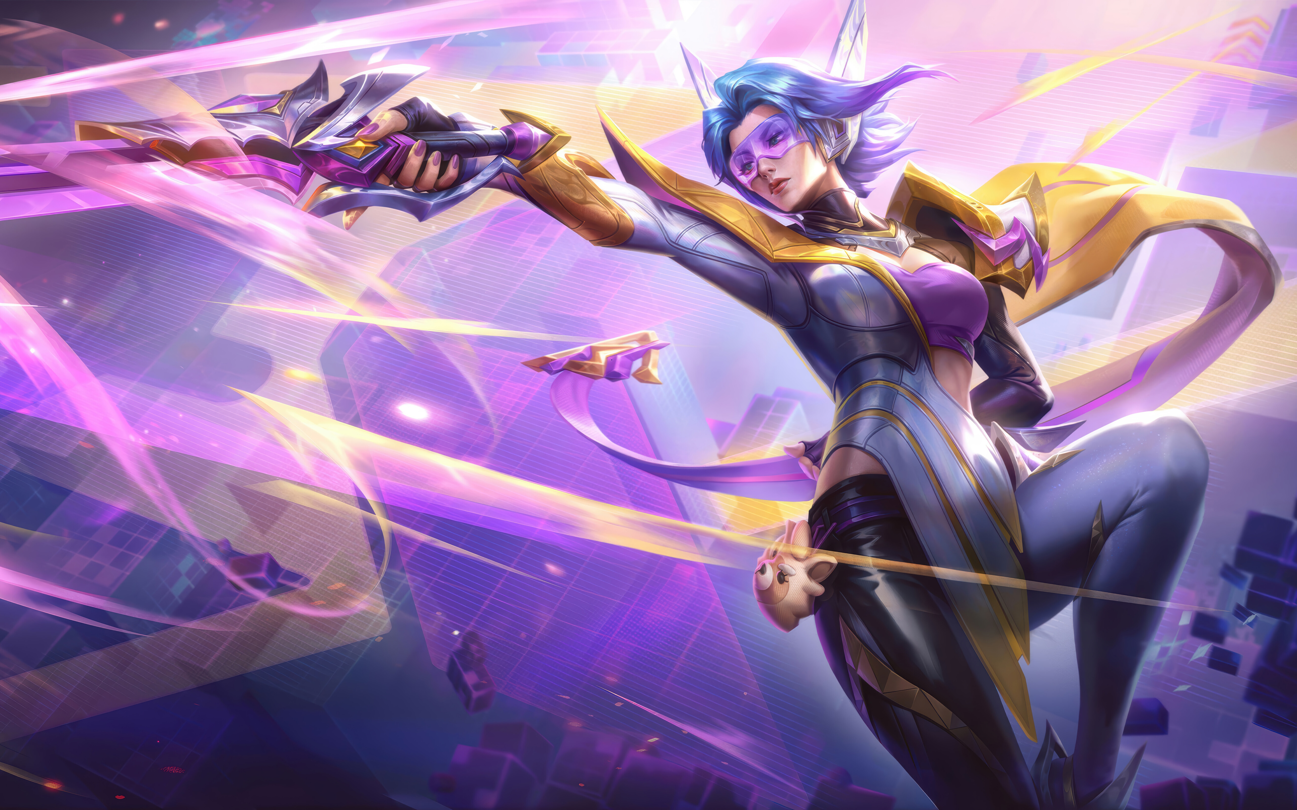 Fiora aus League of Legends: Wild Rift in einer kampfbereiten Pose mit ihrem charakteristischen Degen.