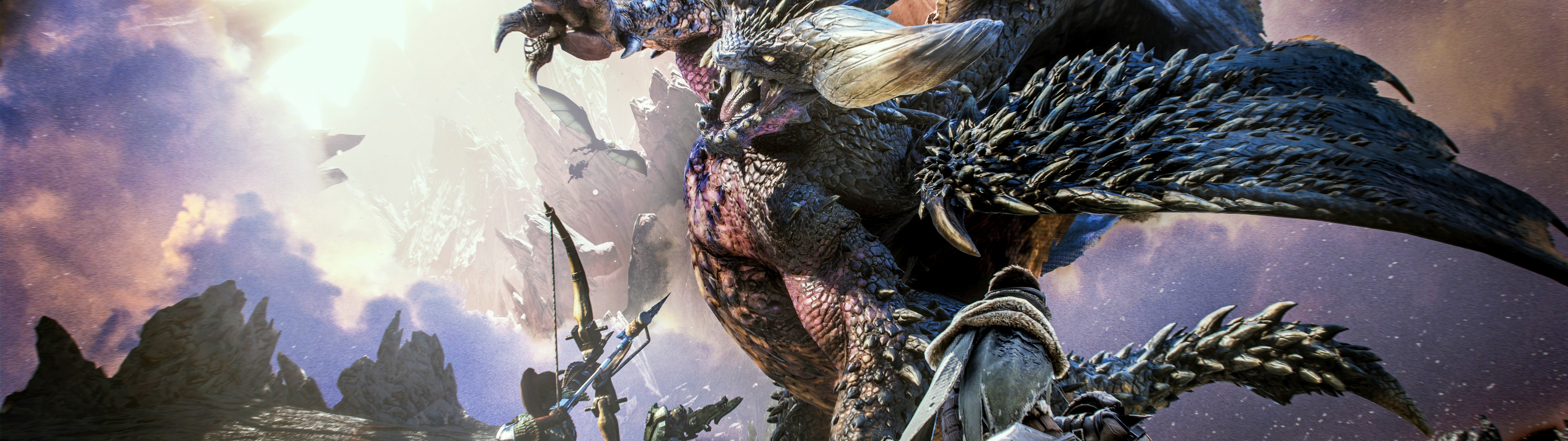 Eine beeindruckende Darstellung des uralten Drachen Nergigante aus dem Videospiel Monster Hunter World.