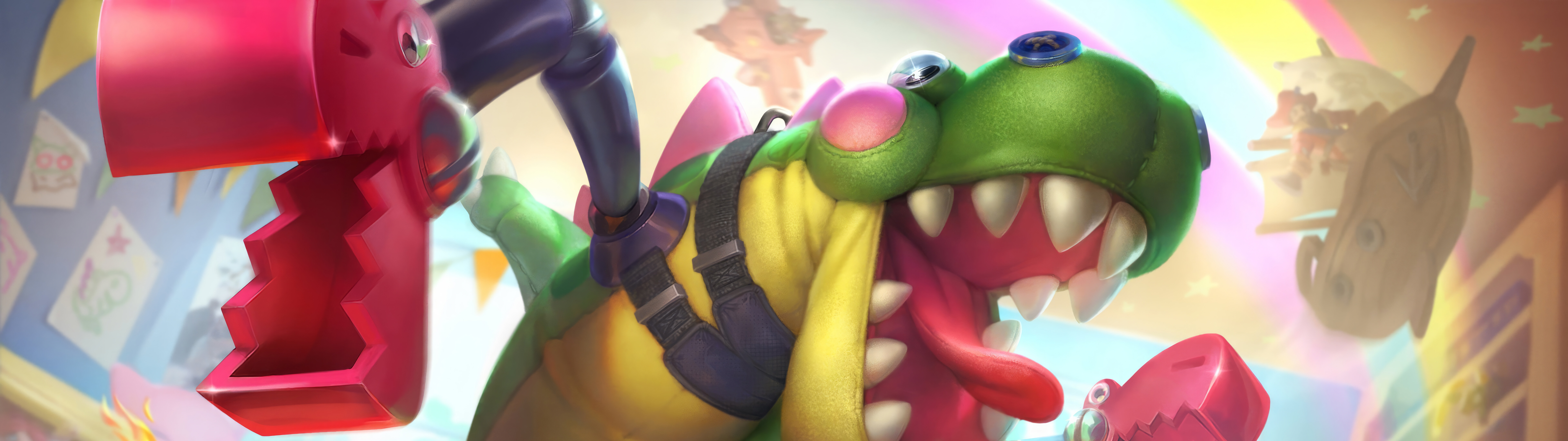 Cho'gath, ein riesiges und furchteinflößendes Dämonenwesen aus League of Legends, das durch seine düstere, an die Leere angelehnte Gestaltung besticht.