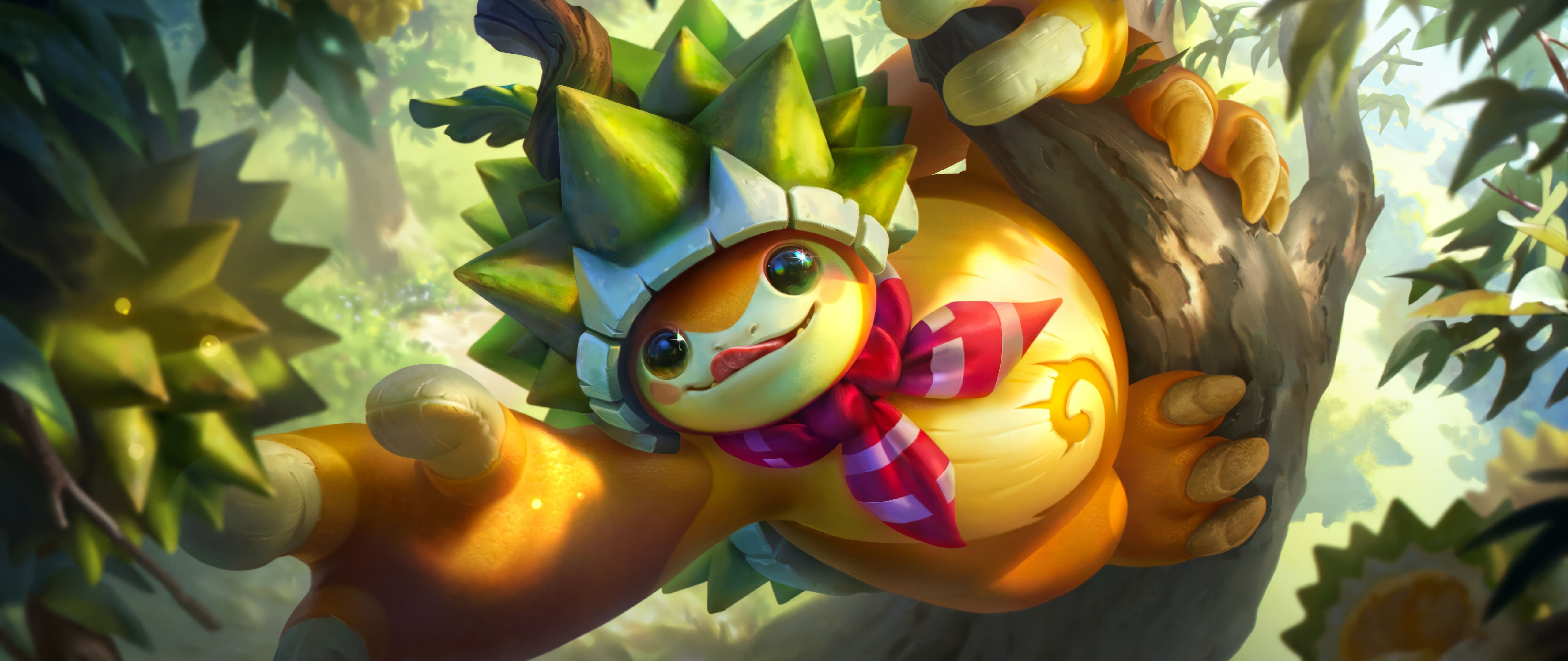 Rammus, der schwer gepanzerte Gürteltier-Champion aus League of Legends, präsentiert seine charakteristische, mit Stacheln versehene Schale.